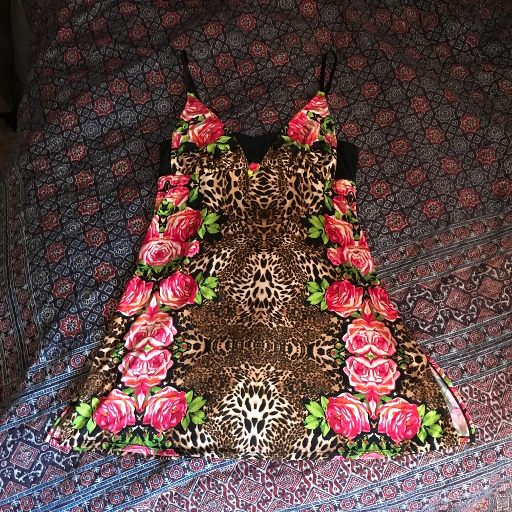 Betsy Johnson Animal Print and Roses Babydoll